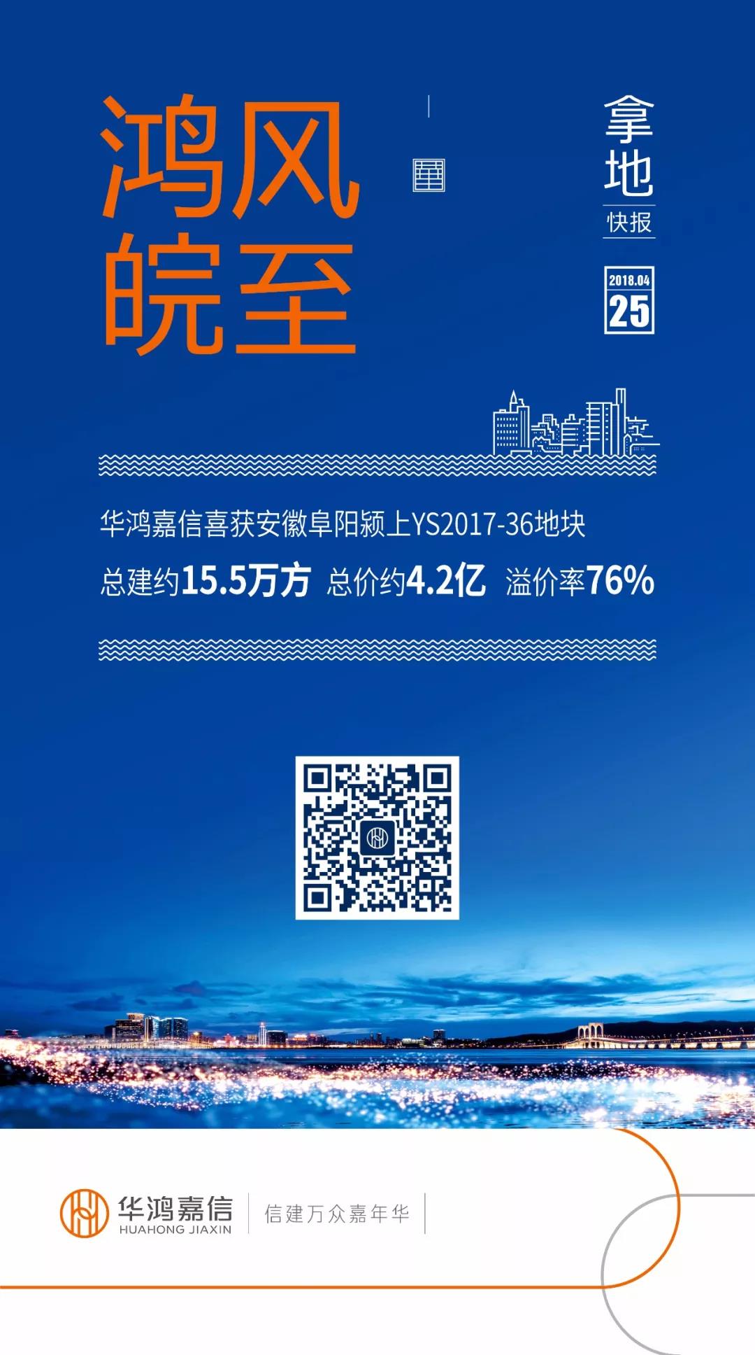 华鸿嘉信以总价约4.2亿元竞得颍上县YS2017-36地块-中国网地产