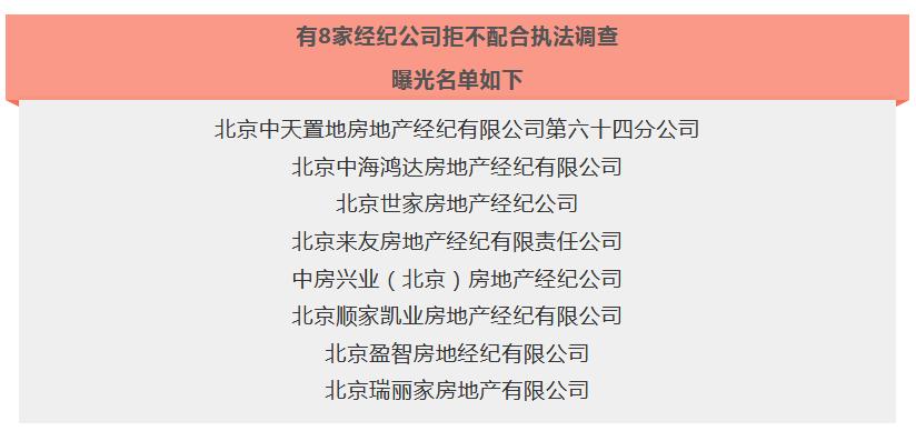 不配合执法调查 北京中天置地等8家经纪公司被点名-中国网地产