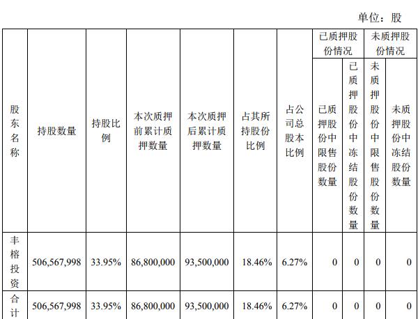 冠城大通：丰榕投资质押670万股股份 占总股本0.45%-中国网地产