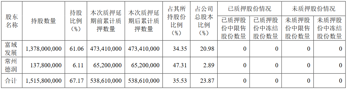 新城控股：富域发展将2.65亿股股份质押延期一年-中国网地产