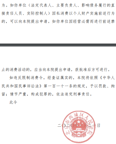 嘉裕房地产及法人陈鸿枝被发限制消费令-中国网地产