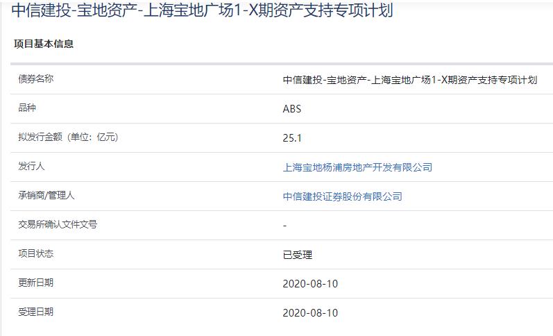 上海宝地杨浦地产25.1亿元资产支持ABS已获上交所受理-中国网地产