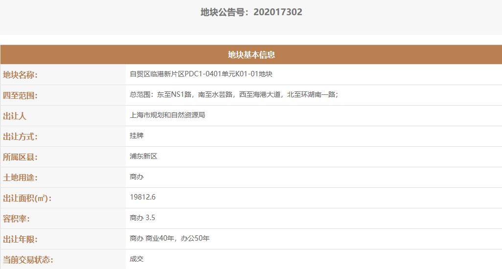 中建八工局3.13亿元竞得上海临港1宗商办用地-中国网地产