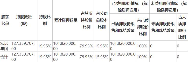 粤宏远A：宏远集团解除质押1.27亿股股份 占总股本0.0157%-中国网地产