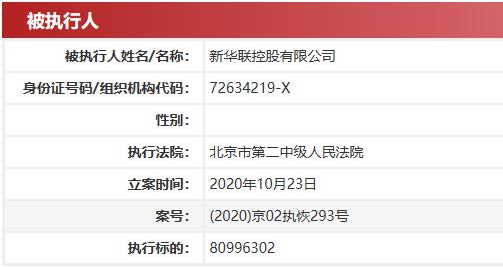 新华联控股被列为执行人 执行标的8099.63万元-中国网地产