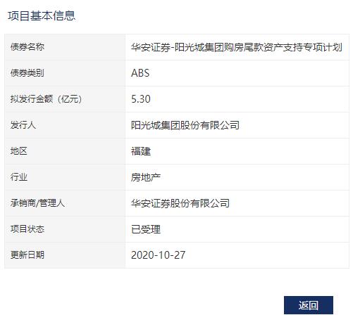 阳光城：5.3亿元资产支持ABS已获深交所受理-中国网地产