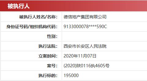 德信地产被列为执行人 执行标的19.5万元-中国网地产