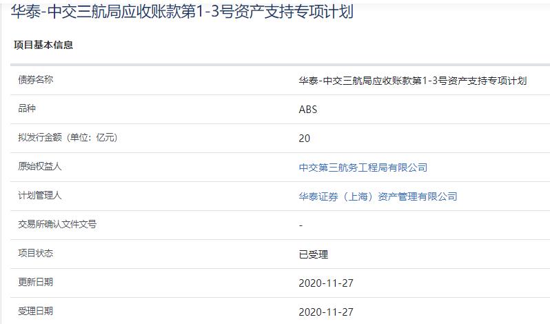 中交三航局20亿元资产支持ABS已获上交所受理-中国网地产