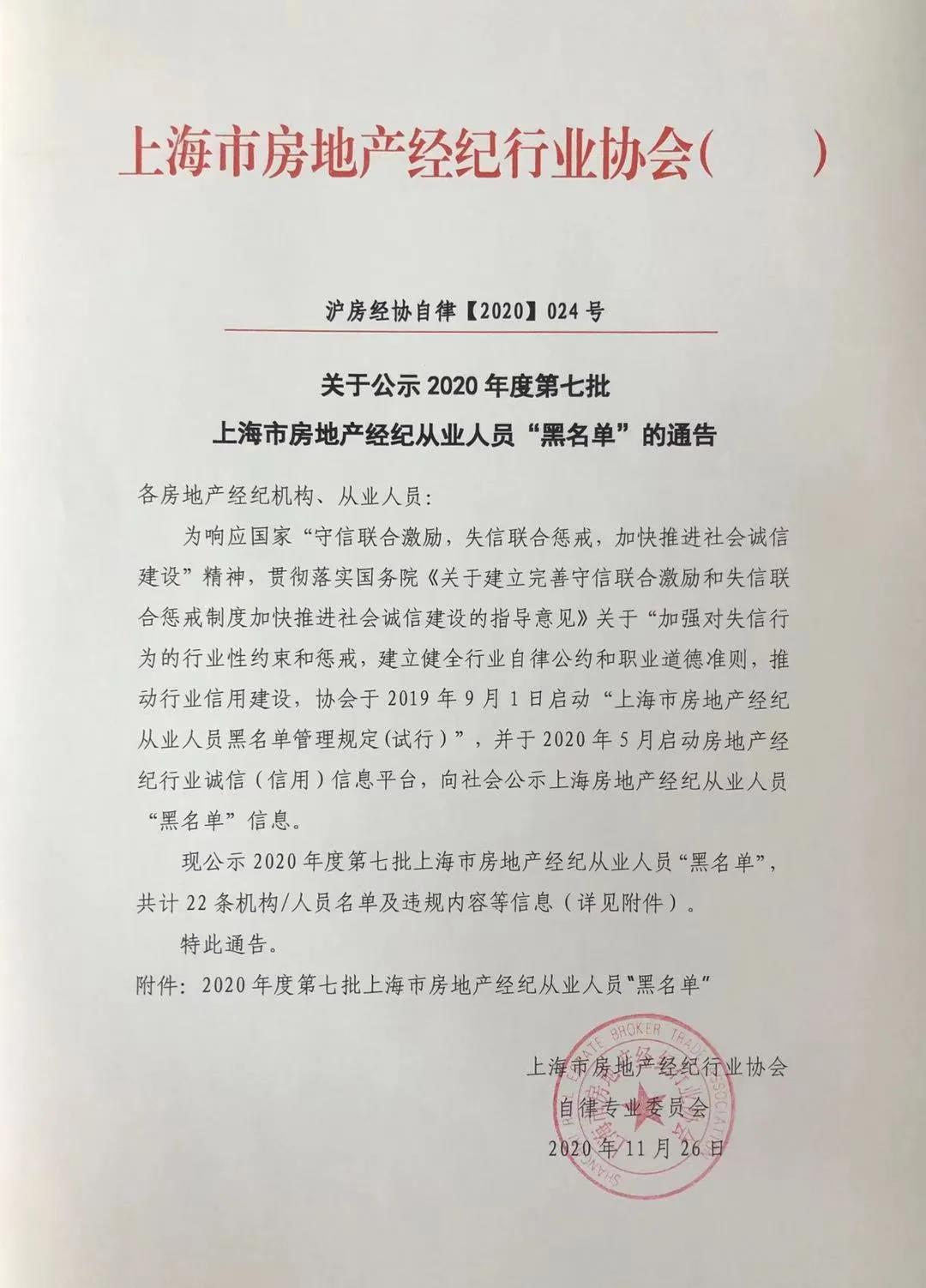 上海公示房地産經紀行業違規公示名單 共涉及22人-中國網地産