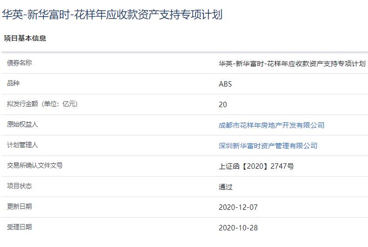 花样年20亿元资产支持ABS已获上交所通过-中国网地产