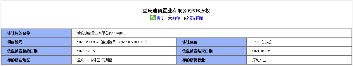 重庆新华书店集团拟1750万元转让重庆迪硕置业51%股权-中国网地产