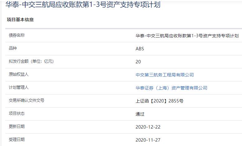 中交三航局20亿元资产支持ABS已获上交所通过-中国网地产